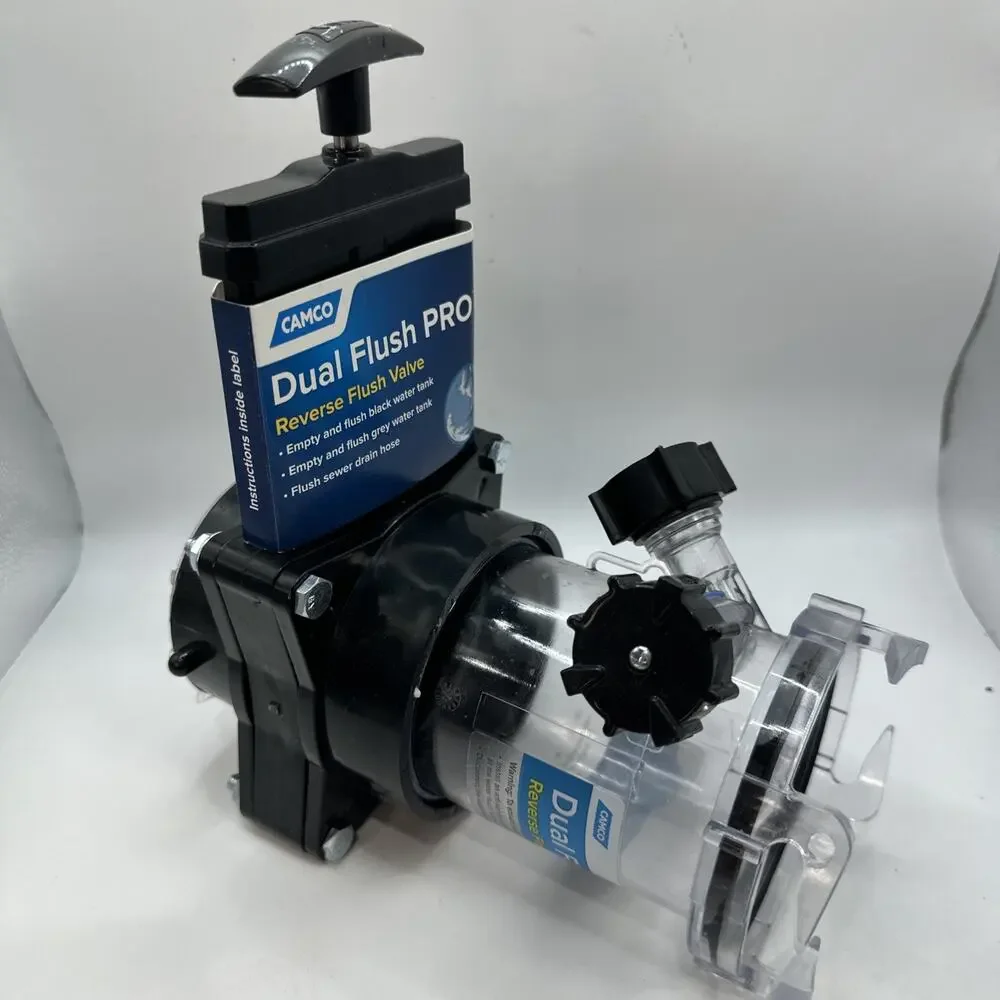 Camco Dual Flush Pro Camper/RV Holding Tank Rinser - Features 3-Inch Gate Valve